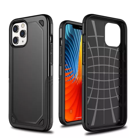 Pro Armor Kunststoff und stossd&auml;mpfende TPU-H&uuml;lle f&uuml;r iPhone 12 und iPhone 12 Pro - schwarz