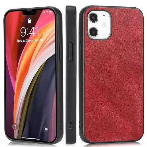 Kunstledertasche in Lederoptik f&uuml;r iPhone 12 mini - rot