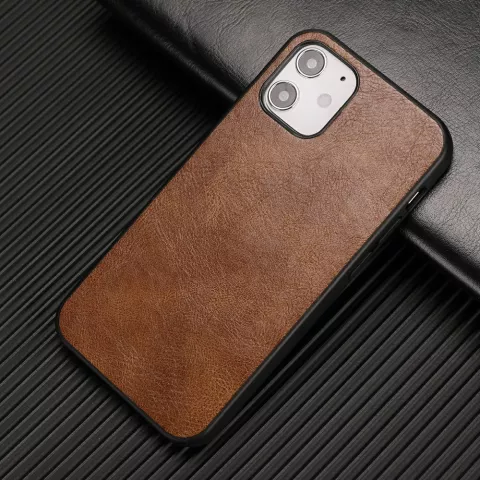 Kunstledertasche in Lederoptik f&uuml;r iPhone 12 mini - braun