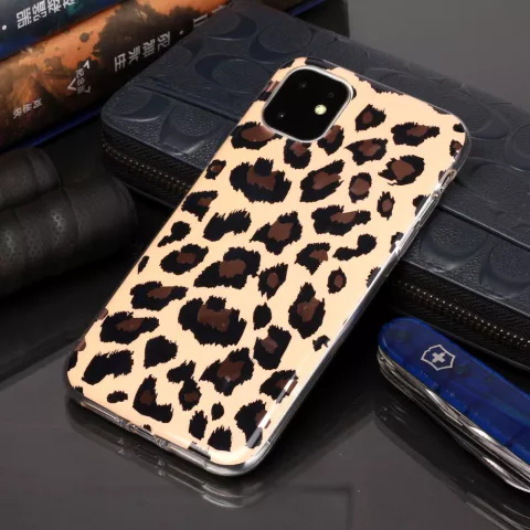 TPU-H&uuml;lle mit Leopardenmuster f&uuml;r iPhone 12 und iPhone 12 Pro - beige