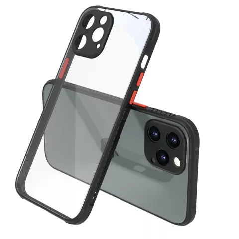 Klare Plastikh&uuml;lle f&uuml;r iPhone 12 Pro Max - transparent mit schwarz