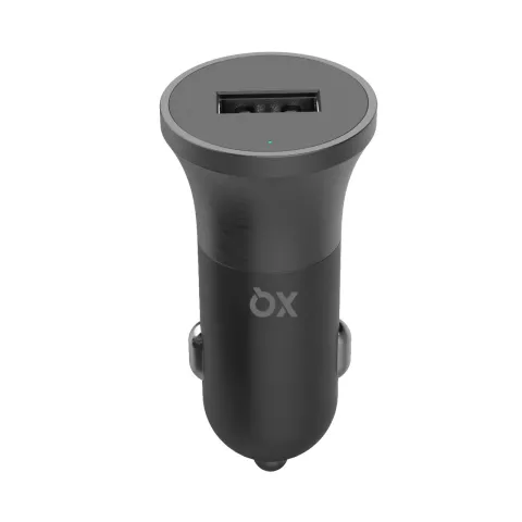 XQISIT Zigarettenstecker Autoladeger&auml;t 2.4A 1 USB-Anschluss - Schwarz mit Blitzkabel