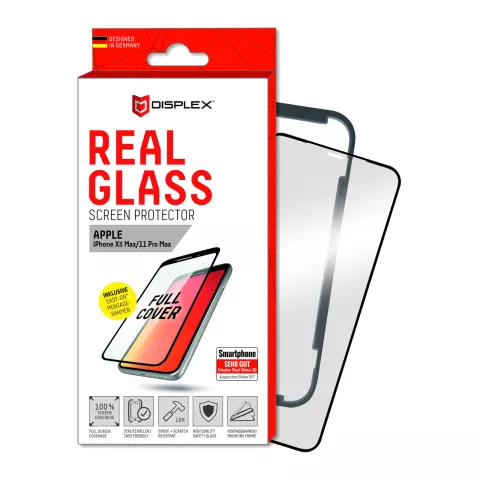 Displex Echtglas 3D Glasschutz Kompatibel mit iPhone 11 Pro Max und XS Max - Black Edge Tempered Glass