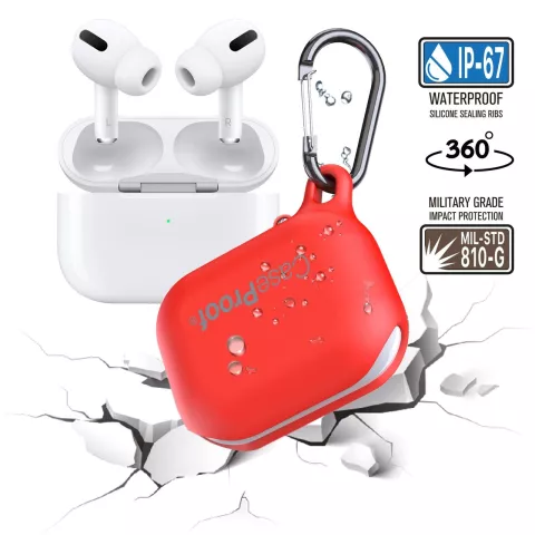 CaseProof wasserfeste H&uuml;lle Kompatibel mit AirPods Pro - Rot 1 Meter