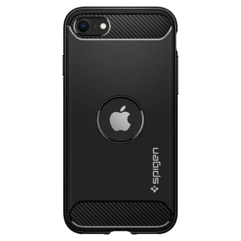 Spigen Rugged Armor Air Cushion Technology H&uuml;lle Kompatibel mit iPhone 7, 8 und iPhone SE 2020 SE 2022 - Schwarz