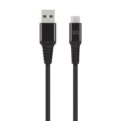 XQISIT Extra starkes gewebtes USB-C 3.0 zu USB-A Kabel - Schwarz 200 cm Synchronize Charging