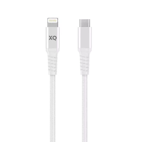 XQISIT Extra Strong Braided Lightning zu USB C 3.0 Kabel - Weiss