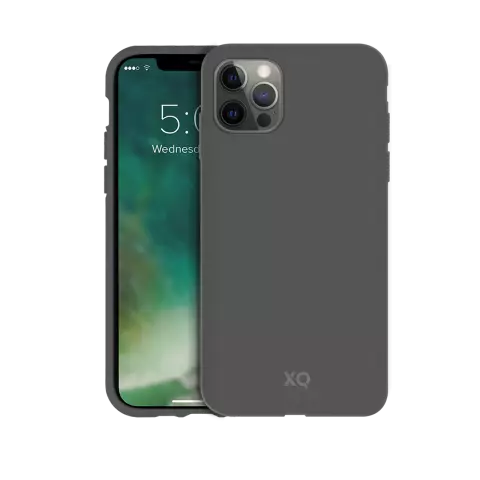 Xqisit Eco Flex Biologisch abbaubare antibakterielle H&uuml;lle, Kompatibel mit iPhone 12 und iPhone 12 Pro - Grau