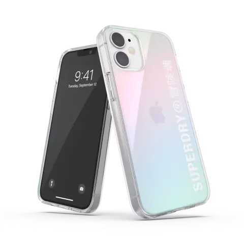 Superdry Snap Case Klare Plastikh&uuml;lle f&uuml;r iPhone 12 mini - holographisch