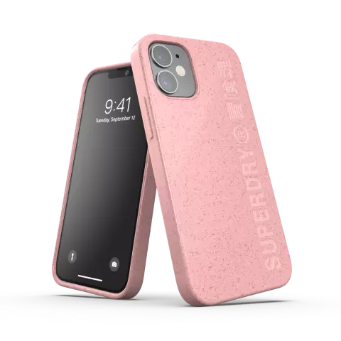 Superdry Snap Case Kompostierbare Kunststoffh&uuml;lle f&uuml;r iPhone 12 mini - pink