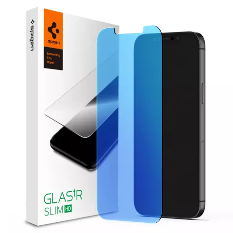 Spigen Glasschutz Anti Blaulicht iPhone 12 Pro Max - 9H H&auml;rte