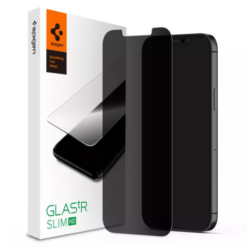 Spigen Glass Protector Privacy Coating Kompatibel mit iPhone 12 und 12 Pro - Schutz