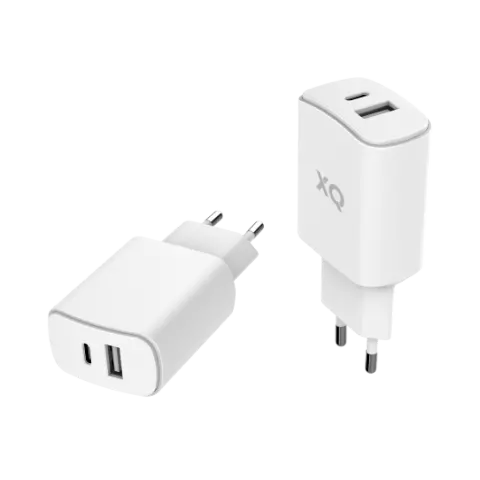 XQISIT Netzteil USB-A-Anschluss und USB-C-PD-Anschluss - Weiss