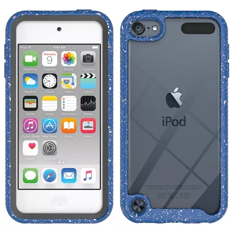 Hybrid Speckles und sch&uuml;tzende TPU Speckles H&uuml;lle f&uuml;r iPod Touch 5, 6 und 7 - Blau