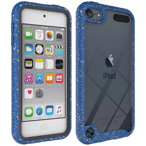 Hybrid Speckles und sch&uuml;tzende TPU Speckles H&uuml;lle f&uuml;r iPod Touch 5, 6 und 7 - Blau