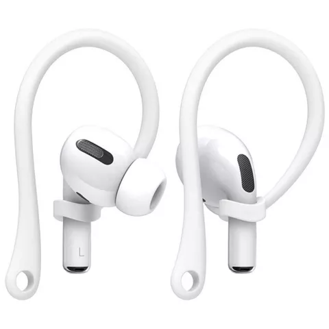 Imak Halter Paar AirPods und AirPods Pro Anti-Verlust Ohrhaken Sport Outdoor Haken - Weiss