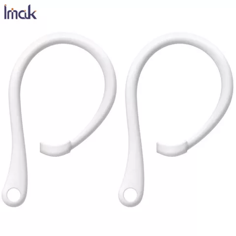 Imak Halter Paar AirPods und AirPods Pro Anti-Verlust Ohrhaken Sport Outdoor Haken - Weiss