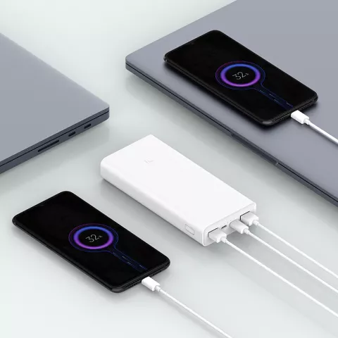 Xiaomi Powerbank 20000mAh Schnellladeger&auml;t 18W Schnellladefunktion QC USB-C Micro-USB USB-A - Weiss