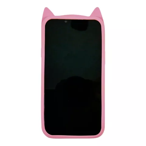 S&uuml;sse Katze Silikon S&uuml;sse Schnurrhaare und eine Katzennase H&uuml;lle f&uuml;r iPhone 12 Mini - Pink