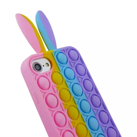 Bunny Pop Fidget Bubble Silikonh&uuml;lle f&uuml;r iPhone 7, iPhone 8 und iPhone SE 2020 SE 2022 - Bunt