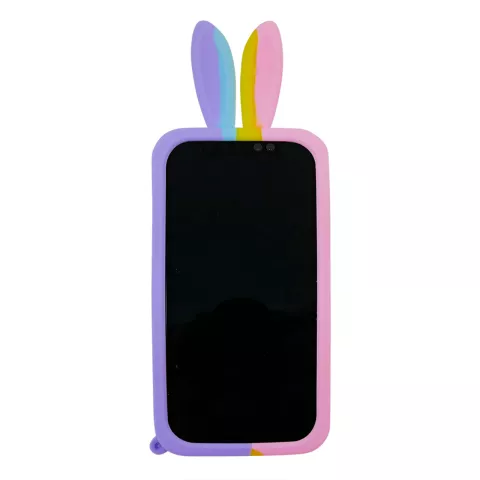 Bunny Pop Fidget Bubble Silikonh&uuml;lle f&uuml;r iPhone XR - Pink, Gelb, Blau &amp; Lila