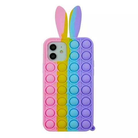 Bunny Pop Fidget Bubble Silikonh&uuml;lle f&uuml;r iPhone 11 - Pink, Gelb, Blau und Lila