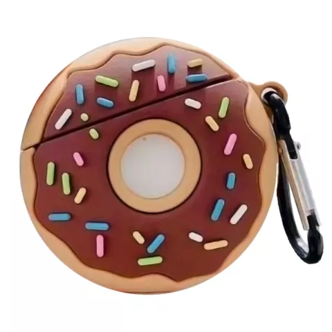 Donut Silikon-Donut-Dekorationsh&uuml;lle f&uuml;r AirPods 1 und 2 - Braun