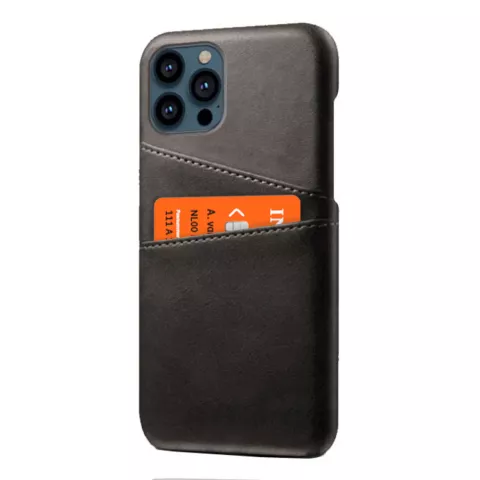 Cardslot Wallet Kunstlederh&uuml;lle f&uuml;r iPhone 13 Pro Max - Schwarz