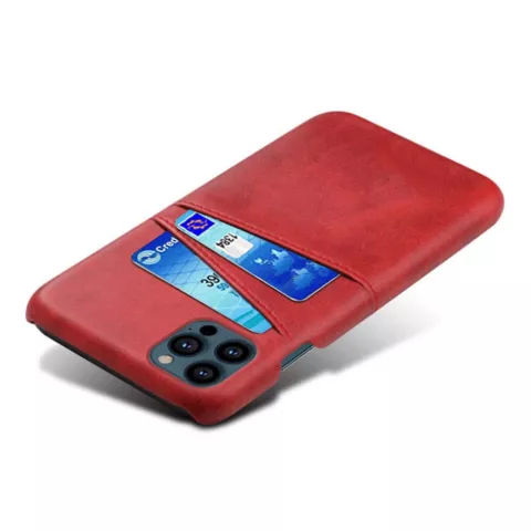 Cardslot Wallet Kunstlederh&uuml;lle f&uuml;r iPhone 13 Pro Max - Rot