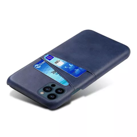 Cardslot Wallet Kunstlederh&uuml;lle f&uuml;r iPhone 13 Pro Max - Blau