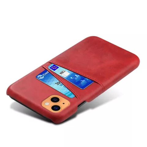 Cardslot Wallet Kunstlederh&uuml;lle f&uuml;r iPhone 13 mini - rot