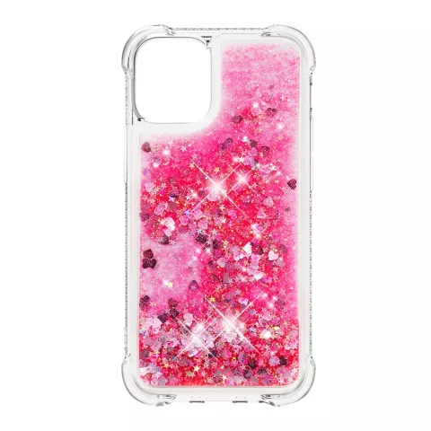 Glitzer TPU H&uuml;lle f&uuml;r iPhone 13 mini - transparent und pink