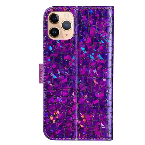 Glitzer Krokodil Kunstleder Glitzer H&uuml;lle f&uuml;r iPhone 13 Pro Max - Lila