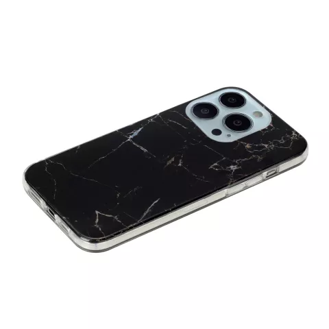 Marble TPU Marble Stone H&uuml;lle f&uuml;r iPhone 13 Pro Max - Schwarz