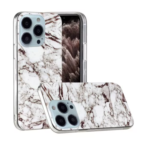 Marble TPU Marble Stone H&uuml;lle f&uuml;r iPhone 13 Pro Max - Weiss