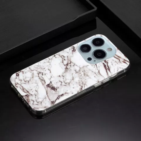 Marble TPU Marble Stone H&uuml;lle f&uuml;r iPhone 13 Pro - Weiss