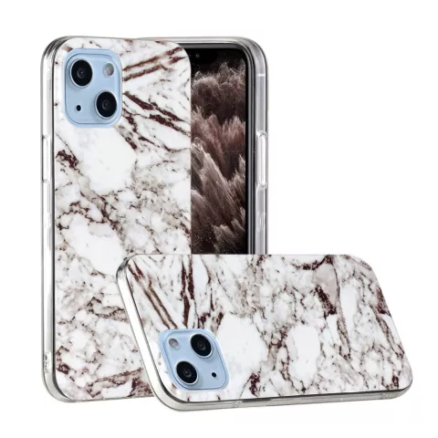 Marble TPU Marble Stone H&uuml;lle f&uuml;r iPhone 13 - Weiss