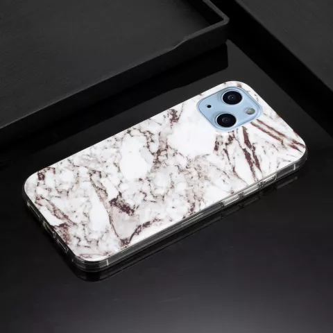 Marble TPU Marble Stone H&uuml;lle f&uuml;r iPhone 13 - Weiss