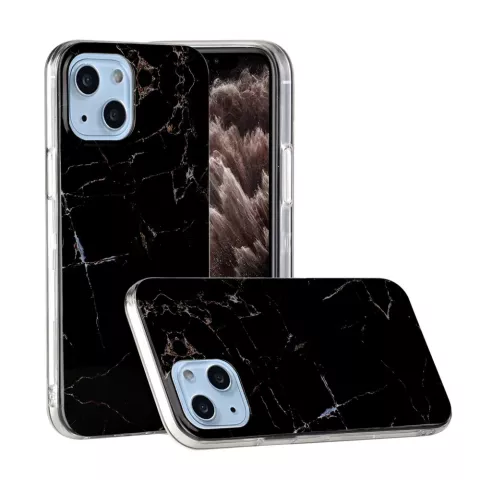 Marble TPU Marble Stone H&uuml;lle f&uuml;r iPhone 13 mini - Schwarz
