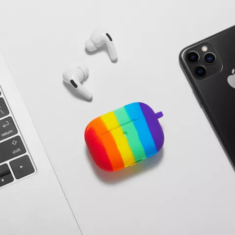 Rainbow Pride Silikon H&uuml;lle f&uuml;r AirPods Pro 1 &amp; 2 - pastell