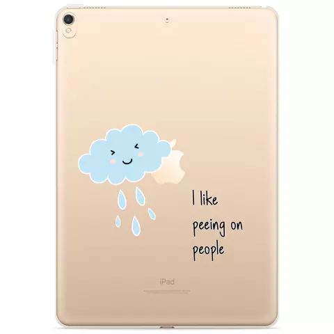 Just in Case Slim TPU a cloud mit Regenh&uuml;lle f&uuml;r iPad 10.2 (2019 2020 2021) - transparent