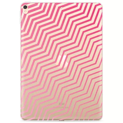 Just in Case Slim TPU Pink Zigzag Lines Cover f&uuml;r iPad 10.2 (2019 2020 2021) - Transparent