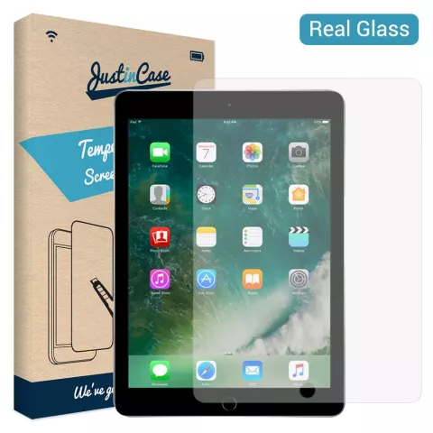 Just in Case Glas-Displayschutz Kompatibel mit iPad 9.7 (2017 2018) - transparent