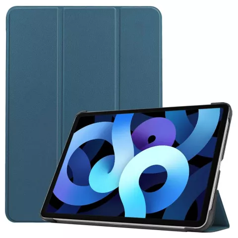 Just in Case Tri-Fold Kunstlederh&uuml;lle f&uuml;r iPad Air 4 10.9 2020 &amp; iPad Air 5 2022 - Blau &amp; Schwarz