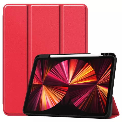 Just in Case Smart Tri-Fold Kunstlederh&uuml;lle Kompatibel mit iPad Pro 11 (2018 2020 2021 2022) - rot