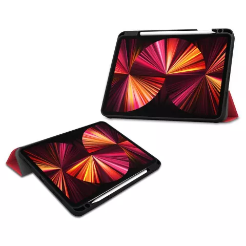 Just in Case Smart Tri-Fold Kunstlederh&uuml;lle Kompatibel mit iPad Pro 11 (2018 2020 2021 2022) - rot