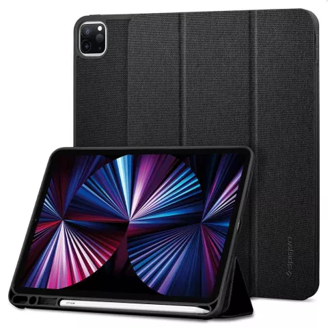 Spigen Urban Fit Kunstlederh&uuml;lle Kompatibel mit iPad Pro 11 (2018 2020 2021 2022) - Schwarz