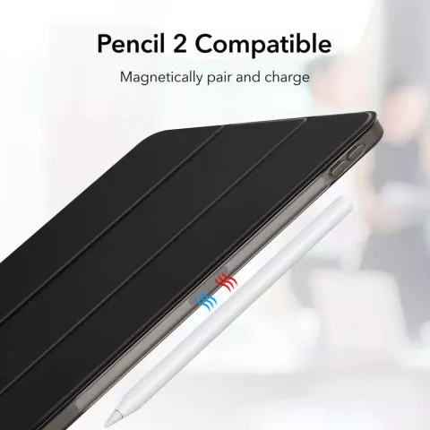 ESR Rebound TPU- und Kunstlederh&uuml;lle Kompatibel mit iPad Pro 12.9 (2021 2022) - Schwarz