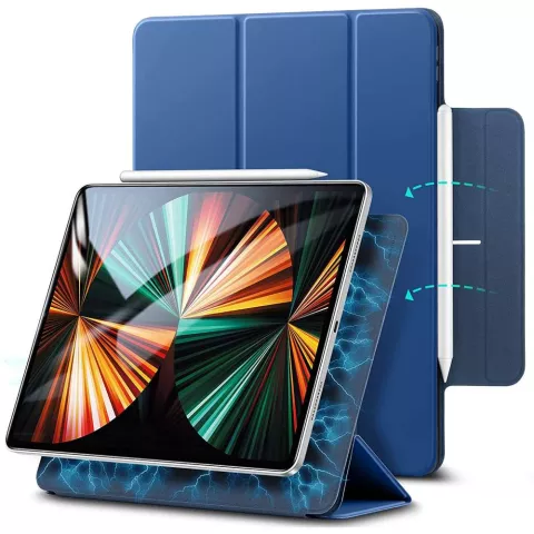ESR Rebound PU und Kunstleder H&uuml;lle f&uuml;r iPad Pro 12.9 (2021 2022) - Blau