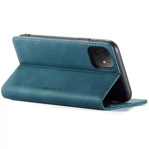 Caseme Slim Retro Wallet Kunstlederh&uuml;lle Kompatibel mit iPhone 11 - Blau